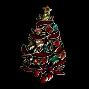 Premier Designs Retired Merry and Bright Christmas Tree Brooch Pin